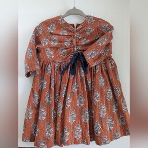 Pink Chicken Block Print Floral Dress